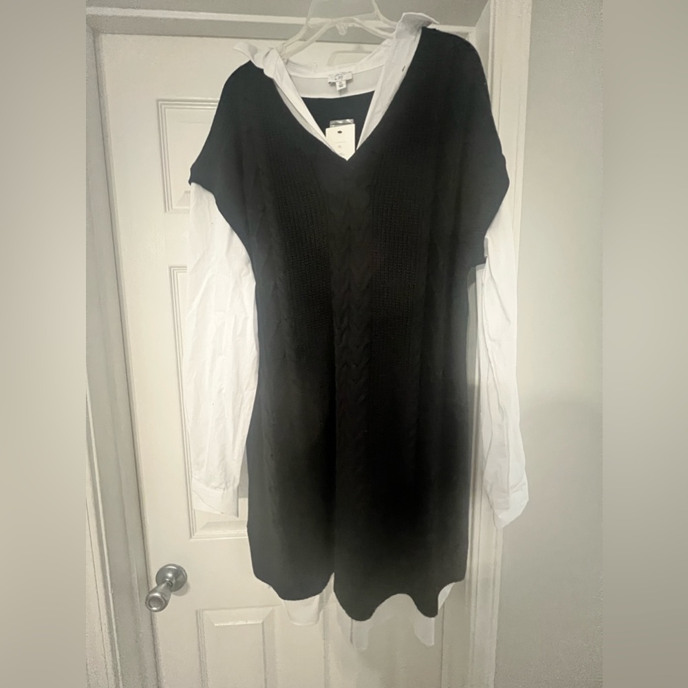 Long sleeve seater vest dress, one piece, super cute